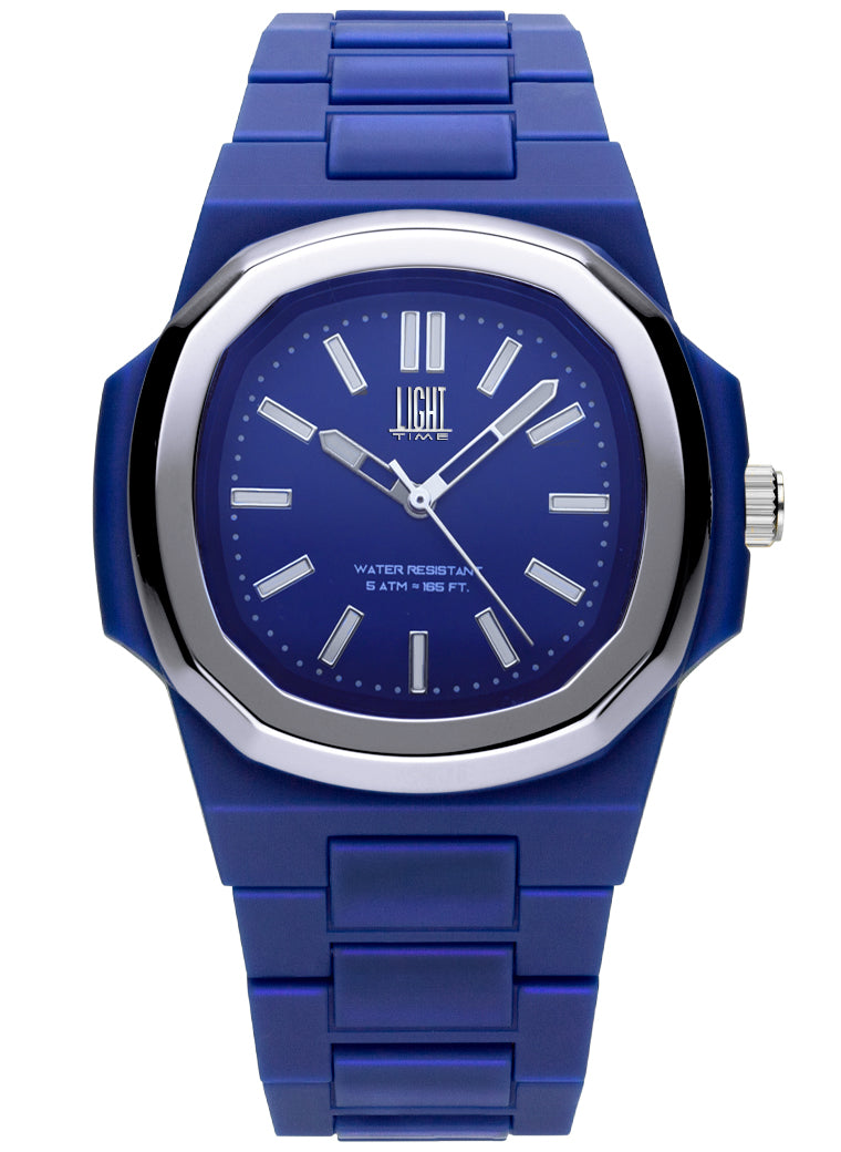 Orologio Light Time New Velvet L514S-BL-BL - Quarzo Miyota, cassa policarbonato blu, ghiera acciaio, quadrante blu, 38x42mm - Frontale