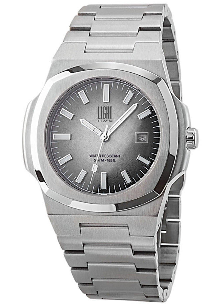 Orologio Light Time Prince L530S-NE - Quarzo Miyota, cassa acciaio, quadrante nero fumé, 49x43mm - Frontale