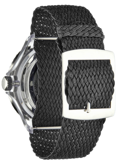 Orologio Light Time The First L217BN - Quarzo Miyota, cassa policarbonato, cinturino perlon, ghiera nera, datario, 44mm, 5ATM - Dettaglio