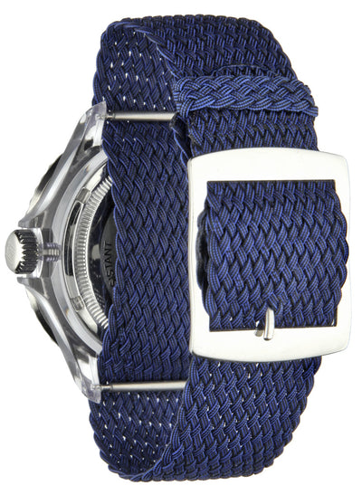 Orologio Light Time The First L217CN - Quarzo Miyota, cassa policarbonato, cinturino perlon, ghiera blu, datario, 44mm, 5ATM - Dettaglio