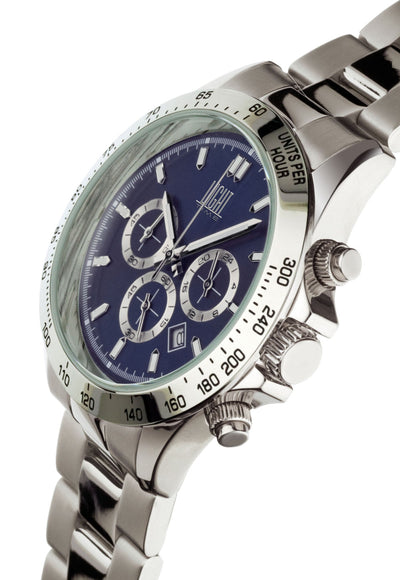 Orologio Light Time Timeless Chrono L242C - Cronografo quarzo Miyota, cassa e bracciale acciaio, fondello e corona a vite, 42mm, 10ATM - Laterale