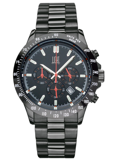 Orologio Light Time Timeless Chrono L242NG-A - Cronografo quarzo Miyota, cassa e bracciale acciaio, fondello e corona a vite, 42mm, 10ATM - Frontale