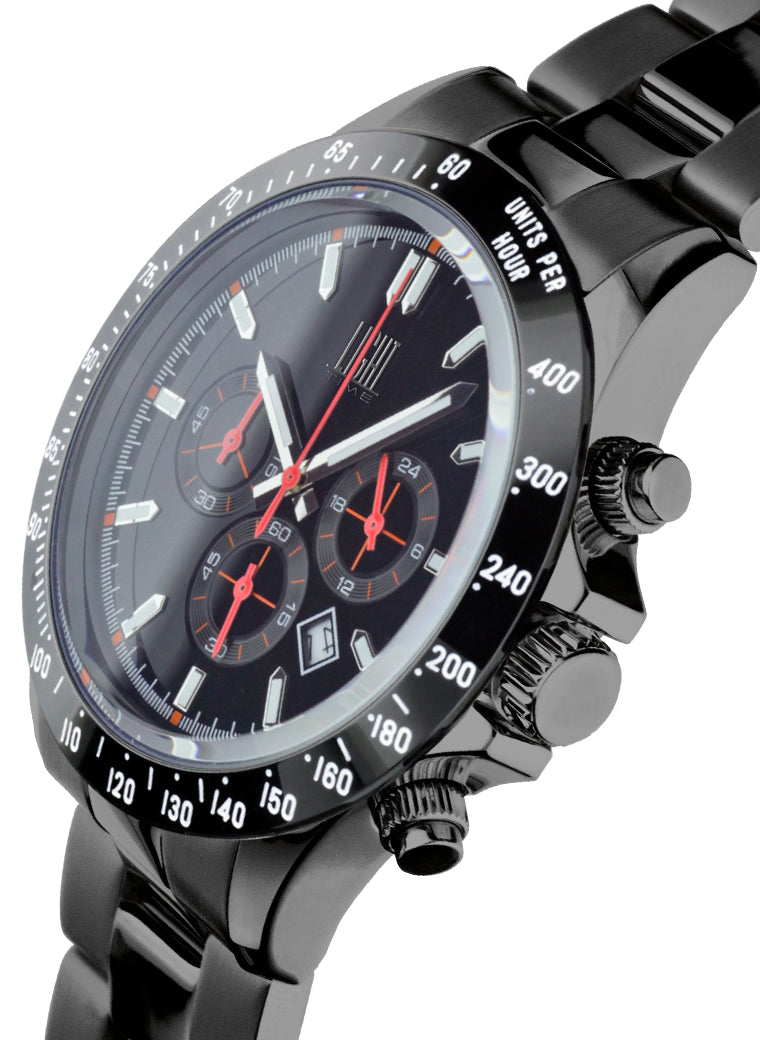 Orologio Light Time Timeless Chrono L242NG-A - Cronografo quarzo Miyota, cassa e bracciale acciaio, fondello e corona a vite, 42mm, 10ATM - Laterale
