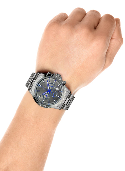 Orologio Light Time Timeless Chrono L242NG-B - Cronografo quarzo Miyota, cassa e bracciale acciaio, fondello e corona a vite, 42mm, 10ATM - Dettaglio
