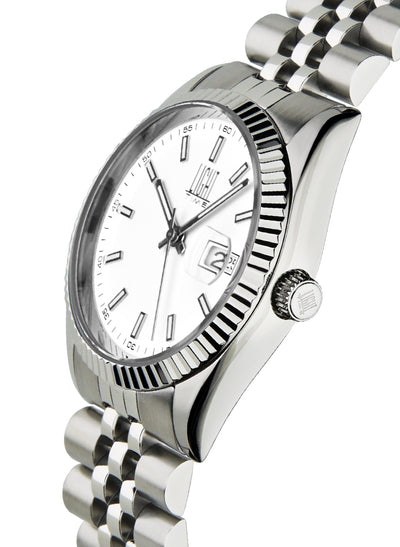 Orologio Light Time Timeless Colors L224S-BI - unisex quarzo cassa bracciale acciaio quadrante bianco datario 36mm 5ATM - Dettaglio