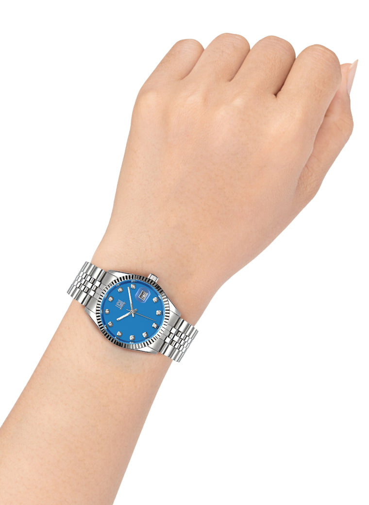 Orologio Light Time Timeless Colors L225S-C-AZ - donna quarzo cassa bracciale acciaio quadrante azzurro datario 36mm 5ATM - Dettaglio