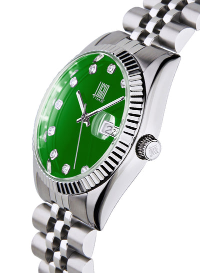 Orologio Light Time Timeless Colors L225S-C-VE - donna quarzo cassa bracciale acciaio quadrante verde datario 36mm 5ATM - Laterale