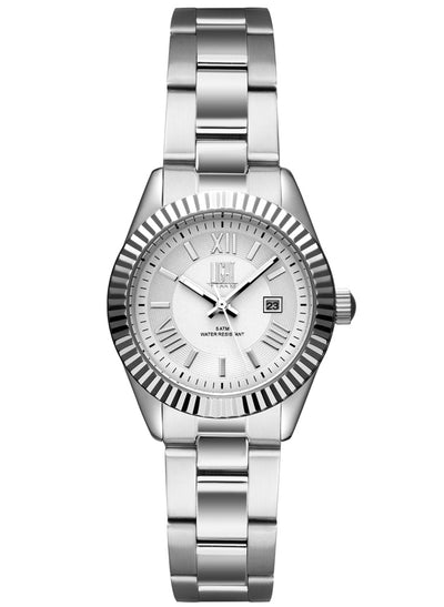 Orologio Light Time Timeless Lady L189S-BI - Quarzo Miyota, cassa e bracciale acciaio, datario, 31mm, 5ATM, quadrante bianco - Frontale