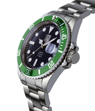 Orologio Light Time Timeless Sport L233AC - Sub quarzo Miyota, cassa e bracciale acciaio, fondello a vite, 40mm, 10ATM - Laterale