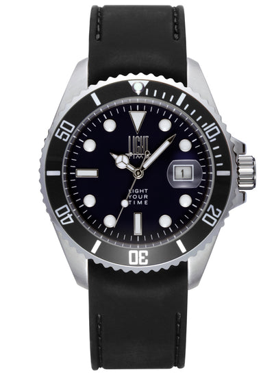 Orologio Light Time Timeless Sport L233SA - Sub quarzo Miyota, cassa acciaio, cinturino silicone, fondello a vite, 40mm, 10ATM - Frontale