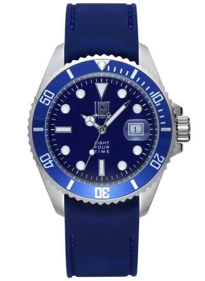Orologio Light Time Timeless Sport L233SB - Sub quarzo Miyota, cassa acciaio, cinturino silicone, fondello a vite, 40mm, 10ATM - Frontale