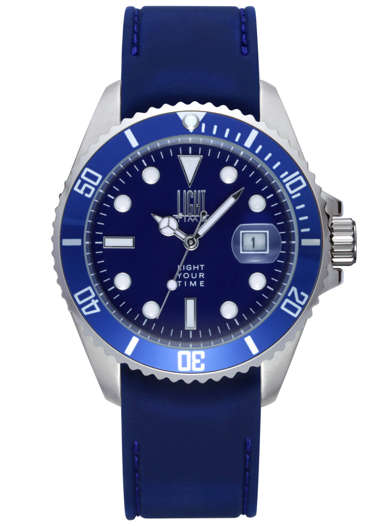 Orologio Light Time Timeless Sport L233SB - Sub quarzo Miyota, cassa acciaio, cinturino silicone, fondello a vite, 40mm, 10ATM - Frontale