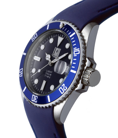 Orologio Light Time Timeless Sport L233SB - Sub quarzo Miyota, cassa acciaio, cinturino silicone, fondello a vite, 40mm, 10ATM - Laterale
