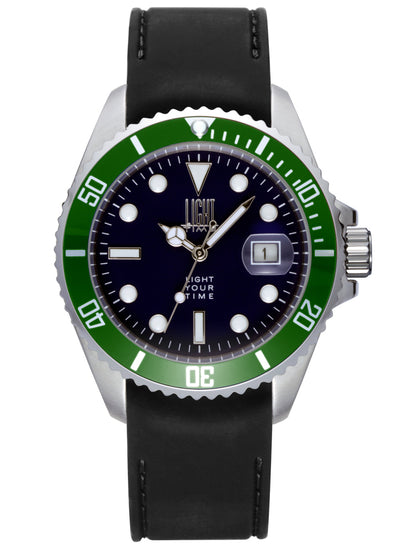 Orologio Light Time Timeless Sport L233SC - Sub quarzo Miyota, cassa acciaio, cinturino silicone, fondello a vite, 40mm, 10ATM - Frontale