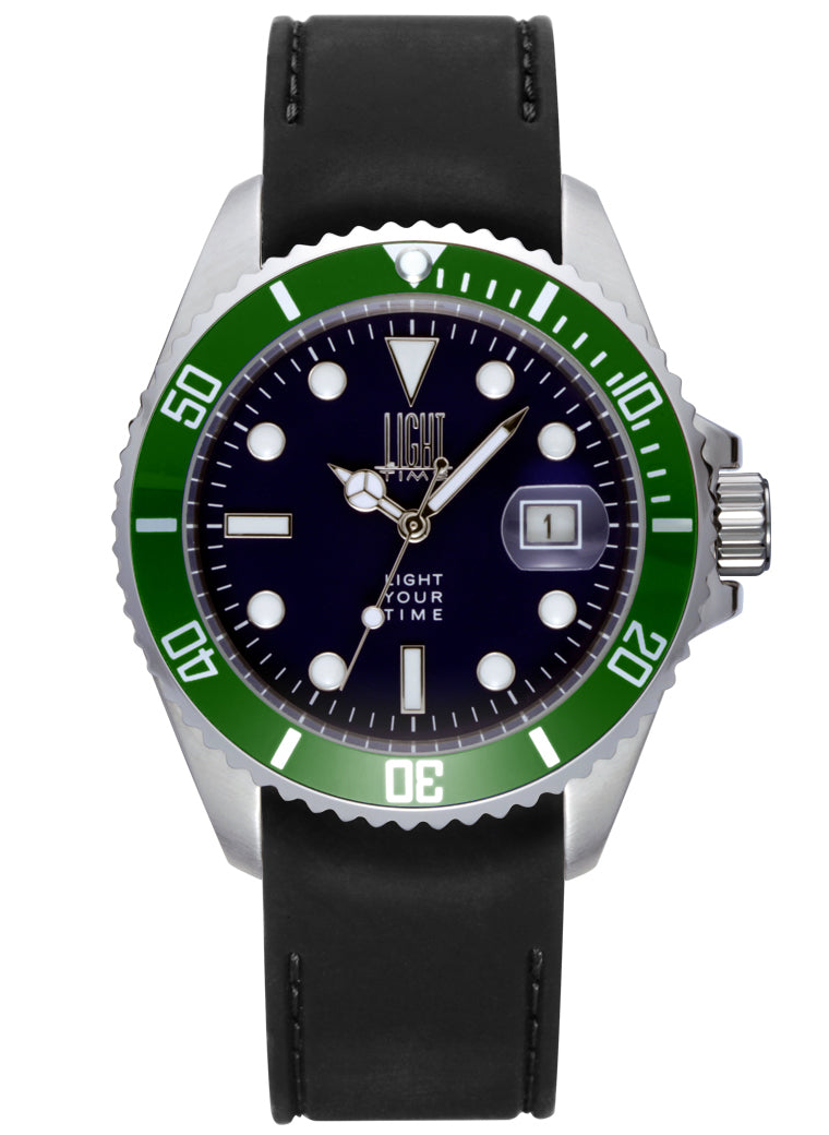 Orologio Light Time Timeless Sport L233SC - Sub quarzo Miyota, cassa acciaio, cinturino silicone, fondello a vite, 40mm, 10ATM - Frontale