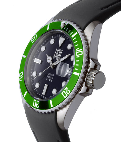 Orologio Light Time Timeless Sport L233SC - Sub quarzo Miyota, cassa acciaio, cinturino silicone, fondello a vite, 40mm, 10ATM - Laterale