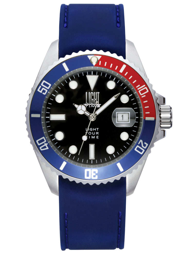 Orologio Light Time Timeless Sport L233SD - Sub quarzo Miyota, cassa acciaio, cinturino silicone, fondello a vite, 40mm, 10ATM - Frontale