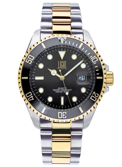 Orologio Light Time Timeless Sport L244A - Sub bicolore quarzo Miyota, cassa e bracciale acciaio, fondello a vite, 40mm, 10ATM - Frontale
