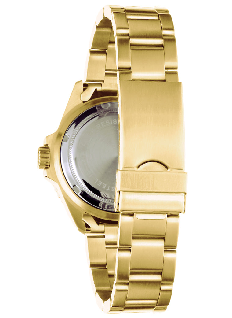 Orologio Light Time Timeless Sport L245B - Sub gold quarzo Miyota, cassa e bracciale acciaio, fondello a vite, 40mm, 10ATM - Dettaglio