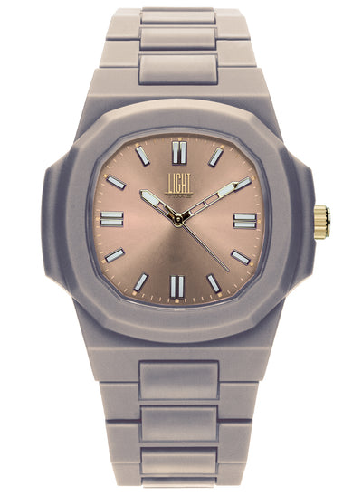 Orologio Light Time Velvet L511-BE - Quarzo Miyota, cassa policarbonato tortora, quadrante tortora sunrise, 38x42mm - Frontale