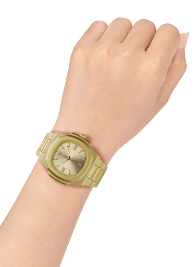 Orologio Light Time Velvet L511-Gold - Quarzo Miyota, cassa policarbonato gold, quadrante gold sunrise, 38x42mm - Dettaglio