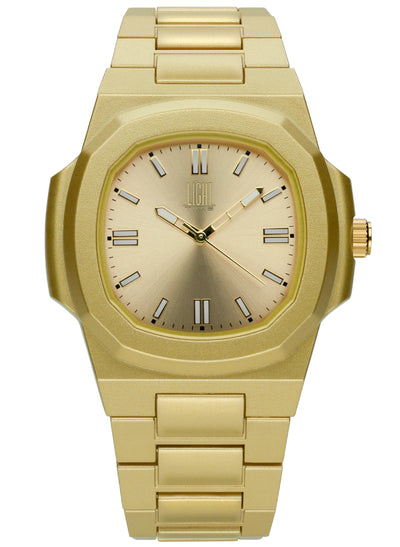 Orologio Light Time Velvet L511-Gold - Quarzo Miyota, cassa policarbonato gold, quadrante gold sunrise, 38x42mm - Frontale
