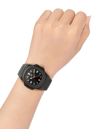 Orologio Light Time Velvet L511-NE - Quarzo Miyota, cassa policarbonato nero, quadrante nero, 38x42mm - Dettaglio