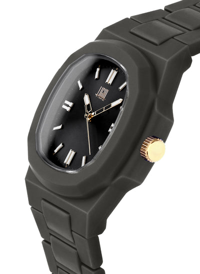 Orologio Light Time Velvet L511-NE - Quarzo Miyota, cassa policarbonato nero, quadrante nero, 38x42mm - Laterale