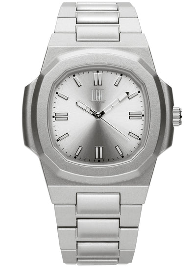 Orologio Light Time Velvet L511-SIL - Quarzo Miyota, cassa policarbonato silver, quadrante silver sunrise, 38x42mm - Frontale